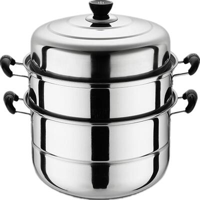 大蒸锅不锈钢三层加厚家用商用