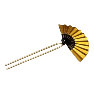 新中式古风金色扇子发簪女高端旗袍秀禾饰品新娘头饰新款舞蹈发钗
