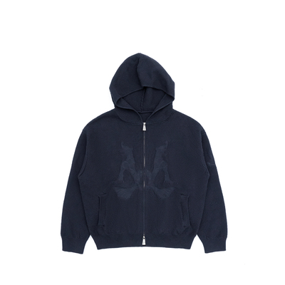 IN EXISTENCE存世26SS「滴水兽」纯棉刺绣针织华夫格连帽卫衣外套