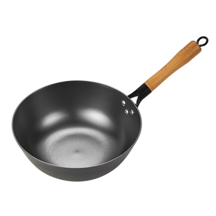 正高陆川小奶锅宝宝辅食无涂层泡面一人食小炒锅迷你家用小号铁锅