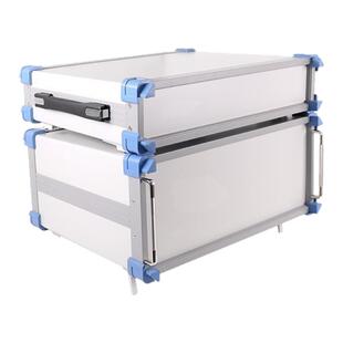 工控全铝卧式机箱订制白色铝型材控制机壳铝合金箱子便携式固而美