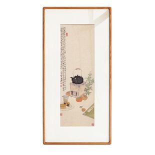 新中式玄关装饰画禅意茶壶水墨双联卧室客厅高档样板间茶室竖挂画