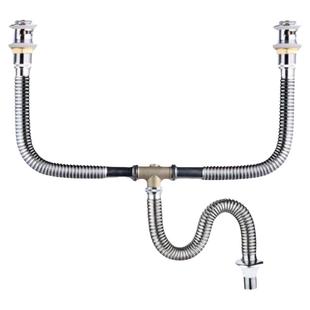 双人台盆下水器弹跳洗脸盆洗手盆洗面盆洗衣槽带三通不锈钢排水管