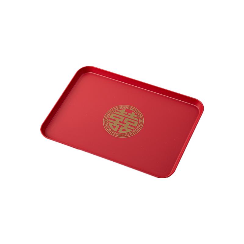 圣朗安结婚果盘红色喜庆托盘塑料