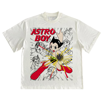 ASTRO BOY铁臂阿童木美式复古动漫潮风印花oversize潮牌男女半袖