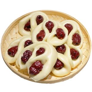 枣花馍馍过年红枣卷儿童早餐半成品早点速食蒸红豆包枣山馒头花卷