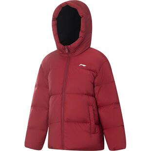 李宁童装短款短羽绒服男大童新款篮球系列连帽宽松冬季鸭绒童装