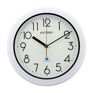 金钟宝防水挂钟防尘浴室厨房静音创意客厅游泳池卫生间大号防水钟