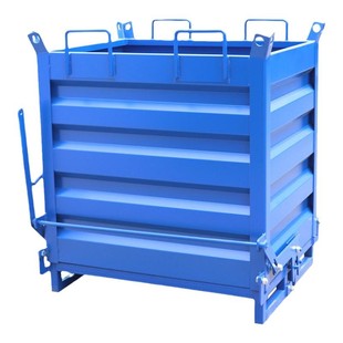 车间铁屑箱自卸垃圾车周转废料箱移动底部打开倒料箱工业车叉车箱