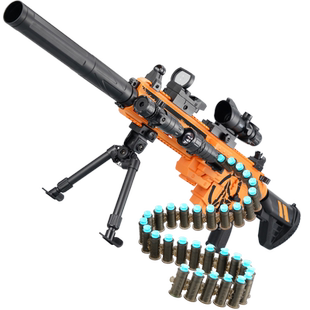 乐辉M416电动连发软弹枪儿童抛壳玩具枪男孩狙击小学生加特林M249