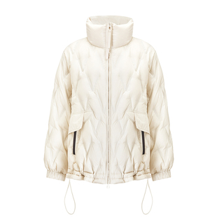 EVAOUXIU冬季新款女人味小廓形奢华气质优雅羽绒服舒适轻薄保暖