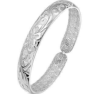 老银匠s999足银手镯珐琅贵妃镯女送妈妈奶奶款纯银镯子母亲节礼物