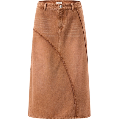 JASON WU春夏新款巴恩风设计感解构分割修身牛仔半身裙长裙女