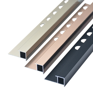 铝合金直角收边条阳角包边条收口瓷砖客厅厚板黑色金属装饰线条