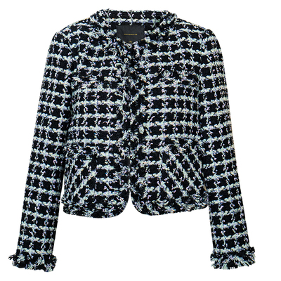 罗衣职场轻熟风格纹粗花呢短外套