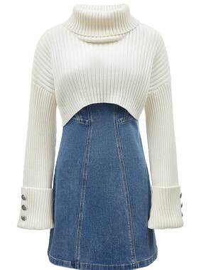 ONLY套装显瘦拼接A字短裙连衣裙