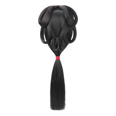 战国袍假发汉服头饰女古风一体式全套后压盘发垫发包古装日常发髻