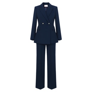 xyi 藏青色西装女套装2025新款春秋季正式场合休闲高级感总裁西服