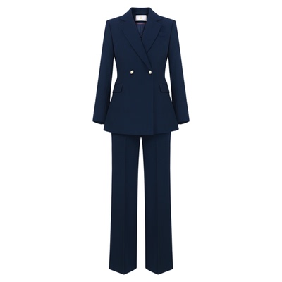 xyi藏青色西装女套装高级感西服
