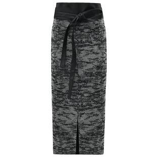 [底价清仓]COCOBELLA渲染风提花高腰封加厚半身裙PU腰带筒裙HS521