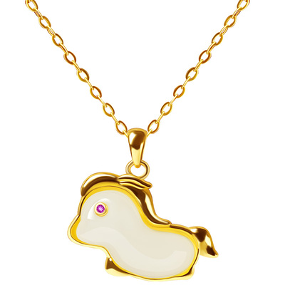 宫里上新生肖小福马和田玉项链