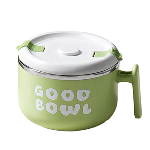 泡面碗宿舍学生带盖大容量可沥水拌面碗不锈钢方便面饭碗个人专用