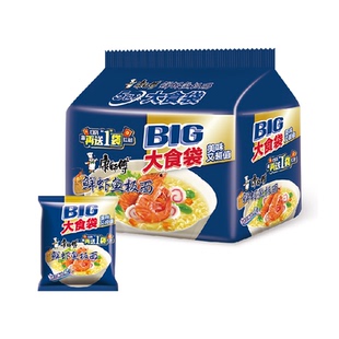 康师傅方便面大食袋鲜虾鱼板面袋装泡面速食食品