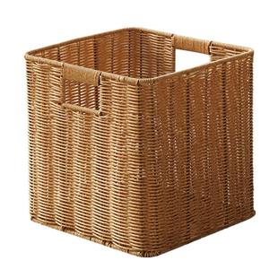 格子柜编织收纳筐定制仿藤编书柜方格柜收纳篮玩具书本书架收纳盒