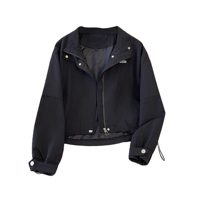 立领冲锋衣女短款2025春秋新款小个子休闲爆款高级感夹克外套上衣