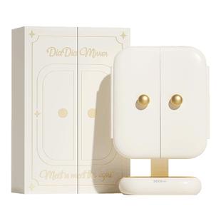 DOCO化妆镜带灯led镜子台式桌面美妆梳妆镜贝壳镜送女友生日礼物