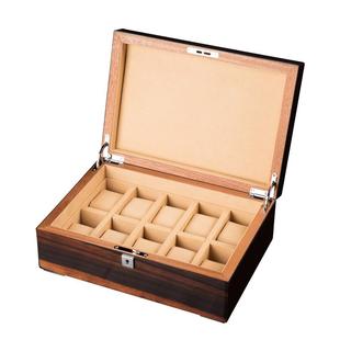 夭桃（饰品）水晶钢琴烤漆木质手表盒首饰收纳收藏盒带锁节日礼品