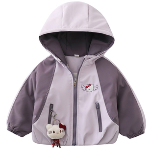 女童加厚冲锋衣棉服外套秋冬款2025新款儿童冬装女宝宝棉衣小女孩