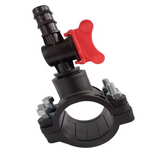 品牌PE鞍座三通增接口带阀门套装分水鞍座三通带阀门开关接头套装
