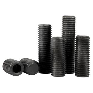 4.8级细牙紧定螺钉无头内六角螺丝平端机米顶丝M8M10M12*1m14M16