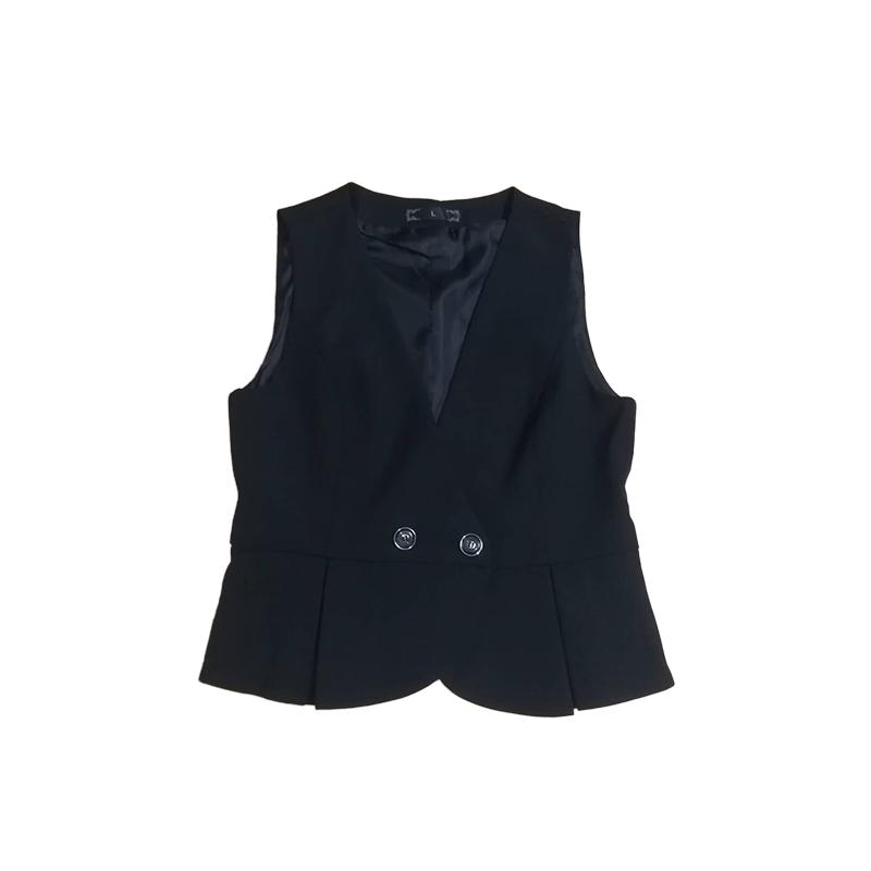 職業(yè)馬甲套裝女短款修身工作服馬夾春秋新款酒店前臺服務員工作裝
