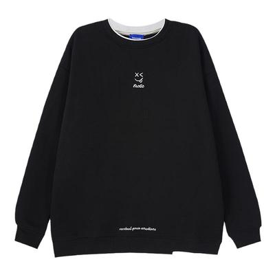 WASSUP笑脸潮牌加绒圆领卫衣