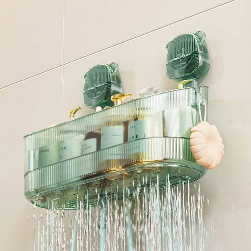 吸盘置物架浴室卫生间厕所方便洗漱免壁挂轻收纳盒台化妆品奢打孔