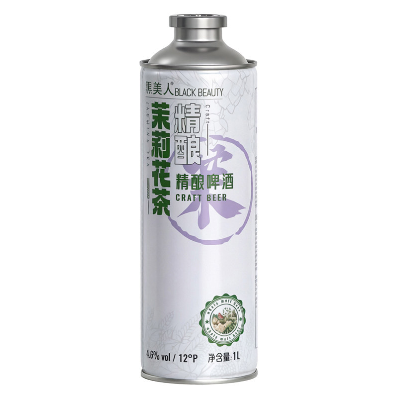 茉莉花茶中式精酿原浆啤酒1L罐装