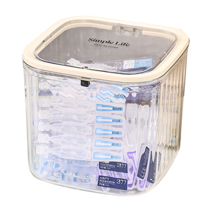 次抛收纳盒按压式开盖护肤品安瓶精华液口红香水试管小样整理盒子