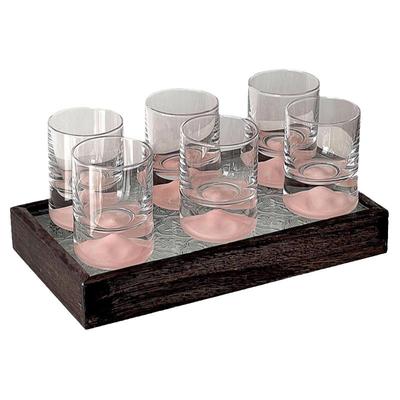 家用粉色山脉玻璃白酒杯一口杯