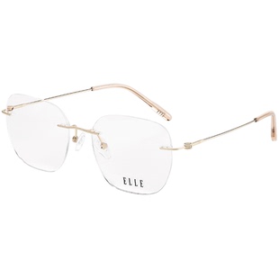 ELLE无框眼镜女高级感超轻防蓝光近视可配度数钛合金镜腿大脸1007