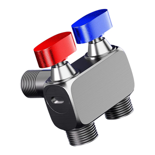 全铜大流量球阀双控双出三角阀一进二出洗衣机水龙头马桶阀门开关