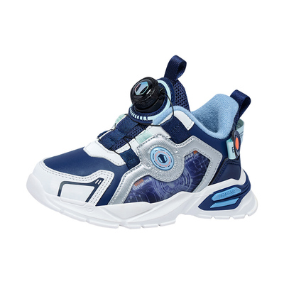 大黄蜂男童棉鞋2025冬季新款防水皮面男孩加绒儿童保暖二棉运动鞋