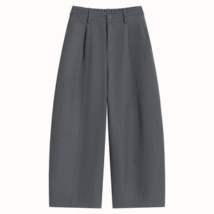 加绒阔腿裤女秋冬季2025新款宽松九分加厚气球裤今年流行梧桐裤子