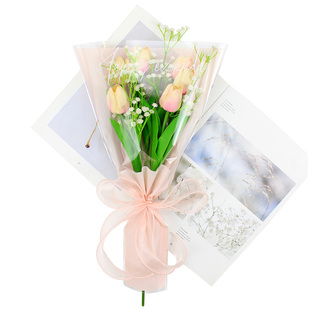 38女神节花束包装多支袋简约英文玫瑰套袋防水opp鲜花包装材料