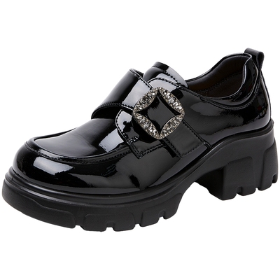 百田森厚底增高小个子深口单鞋