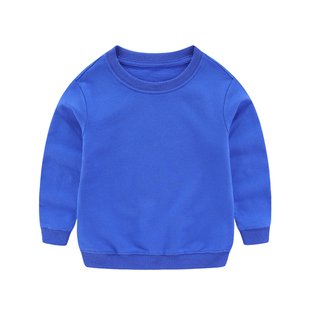 男童纯色卫衣儿童棉毛圈上衣2026春秋款圆领文化衫中大童男孩秋装