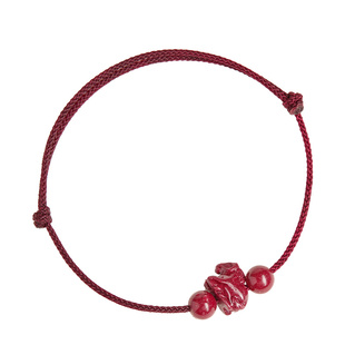 十二生肖朱砂手绳女本命年马年红绳手串平安转运珠儿童手链简约款