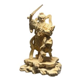 桧木雕王灵官三眼元帅道家第一大护法寺庙供奉摆件家居镇宅工艺品