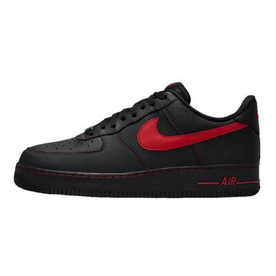 Nike耐克男鞋AF1黑色红勾空军一号运动鞋低帮休闲板鞋HQ2037-005